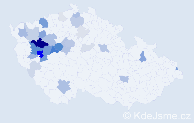 Příjmení: 'Krauz', počet výskytů 113 v celé ČR