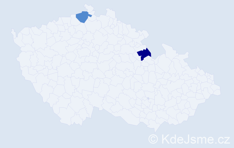 Příjmení: 'Vufková', počet výskytů 2 v celé ČR