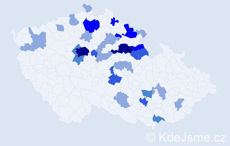Příjmení: 'Píro', počet výskytů 65 v celé ČR