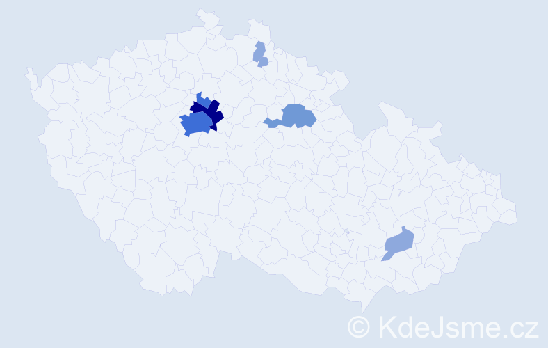 Příjmení: 'Zurynková', počet výskytů 25 v celé ČR