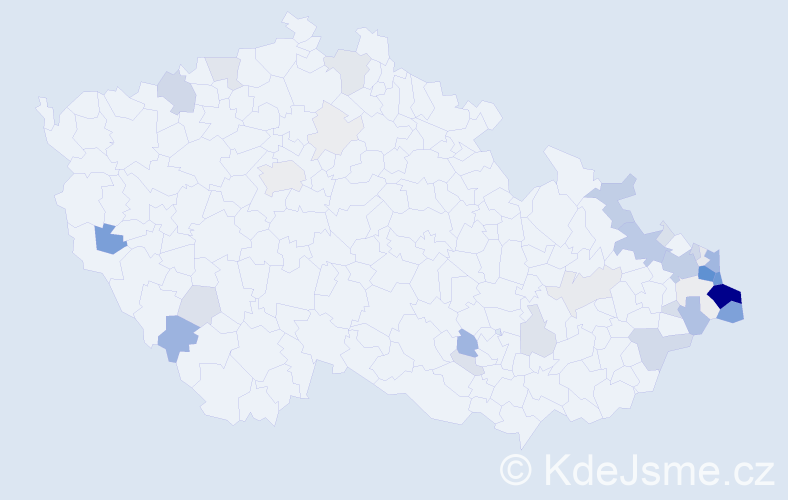 Příjmení: 'Bujok', počet výskytů 197 v celé ČR