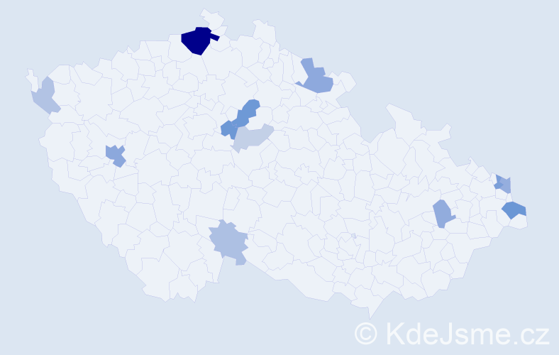 Příjmení: 'Zuček', počet výskytů 31 v celé ČR