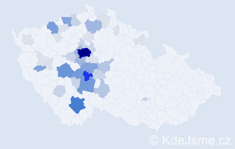 Příjmení: 'Karda', počet výskytů 146 v celé ČR