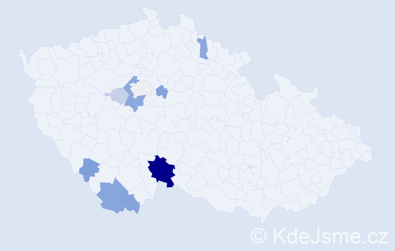 Příjmení: 'Šenoldová', počet výskytů 22 v celé ČR