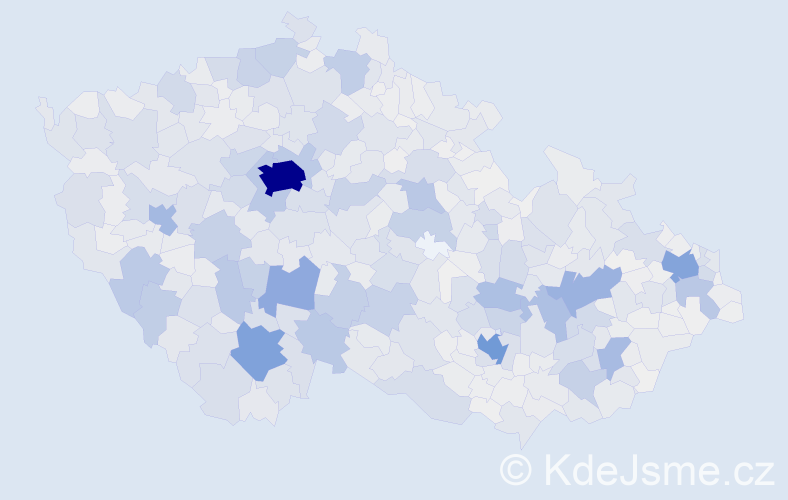 Příjmení: 'Kolářová', počet výskytů 8736 v celé ČR