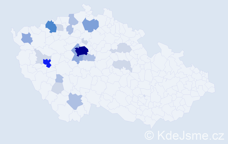 Příjmení: 'Pěč', počet výskytů 59 v celé ČR