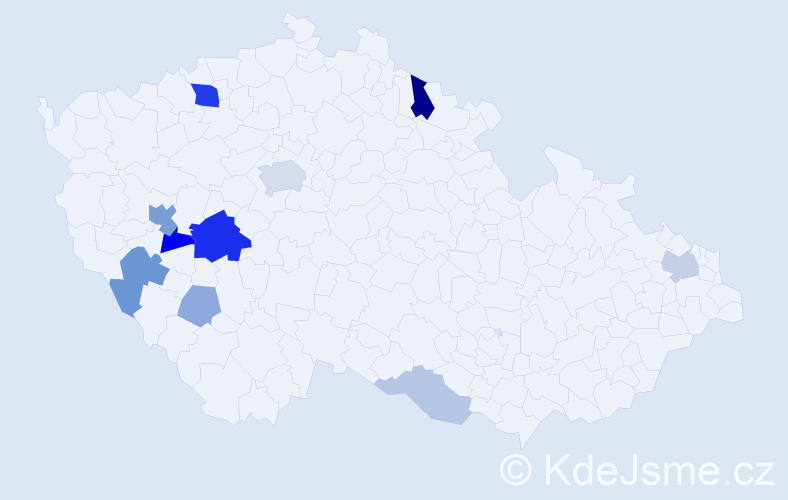 Příjmení: 'Nehézová', počet výskytů 28 v celé ČR