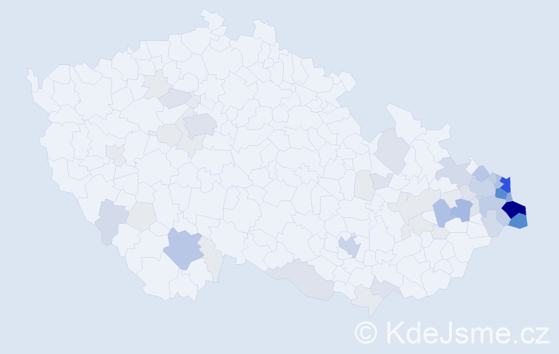 Příjmení: 'Czyž', počet výskytů 231 v celé ČR