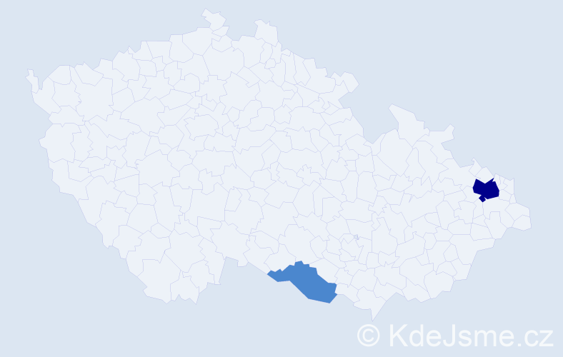 Příjmení: 'Gorilová', počet výskytů 6 v celé ČR