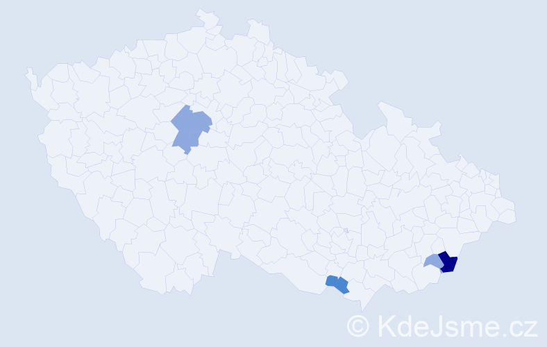 Příjmení: 'Barcůchová', počet výskytů 10 v celé ČR