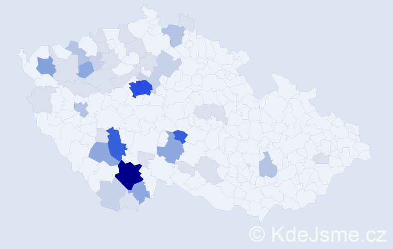 Příjmení: 'Vazačová', počet výskytů 133 v celé ČR