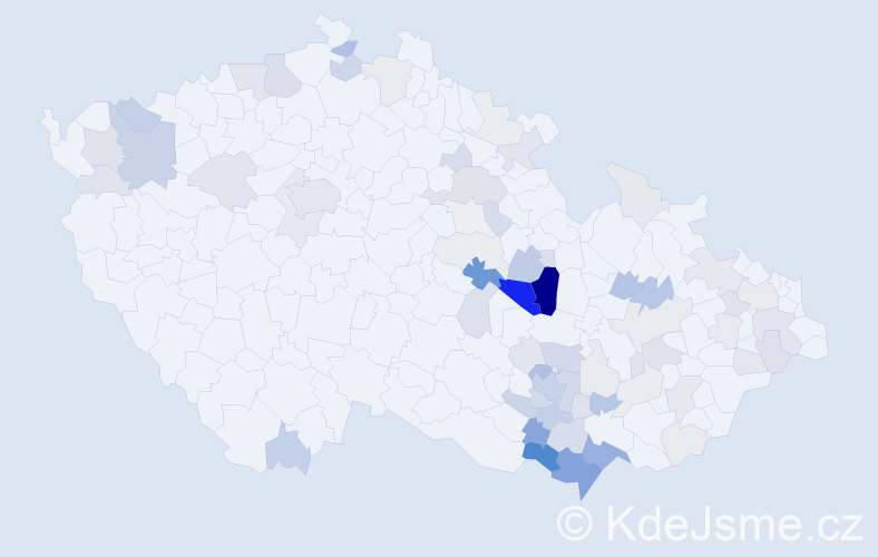 Příjmení: 'Cupal', počet výskytů 240 v celé ČR