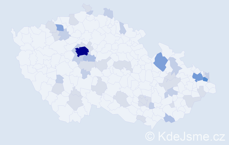 Příjmení: 'Kolárová', počet výskytů 102 v celé ČR