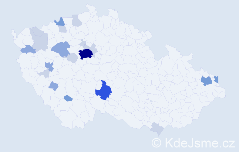 Příjmení: 'Borka', počet výskytů 54 v celé ČR