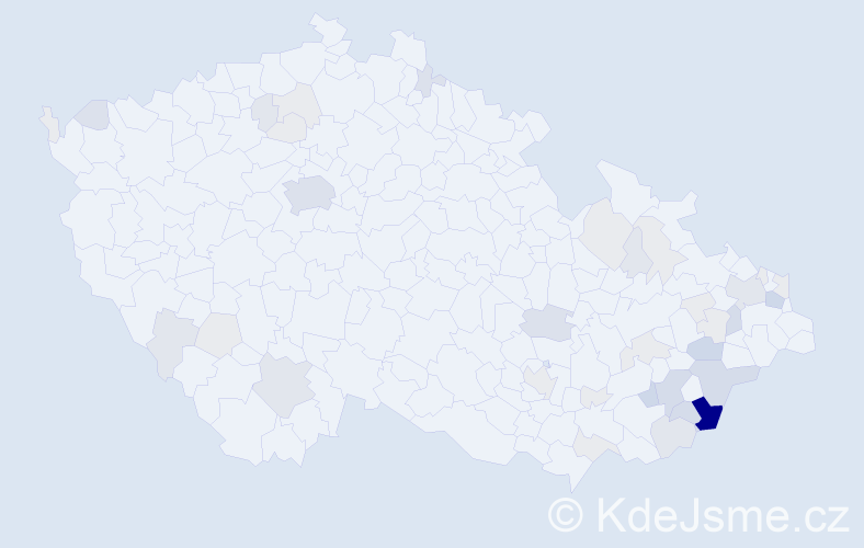 Příjmení: 'Lysáček', počet výskytů 143 v celé ČR