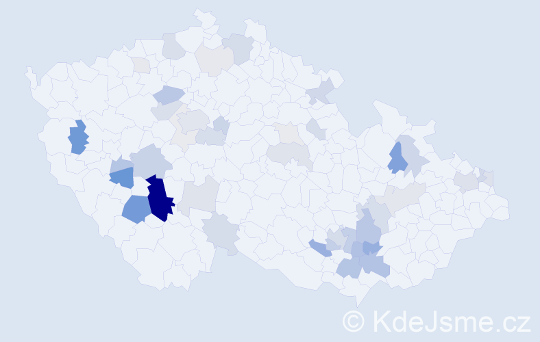 Příjmení: 'Zobal', počet výskytů 156 v celé ČR