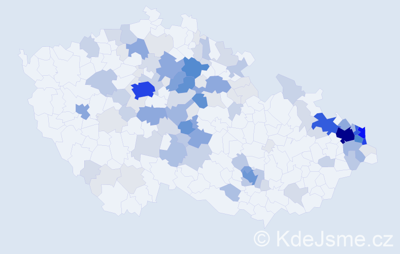 Příjmení: 'Popek', počet výskytů 446 v celé ČR