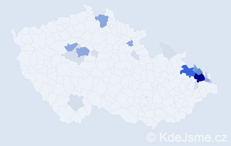 Příjmení: 'Klemensová', počet výskytů 72 v celé ČR