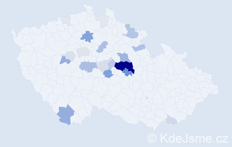 Příjmení: 'Kápička', počet výskytů 73 v celé ČR