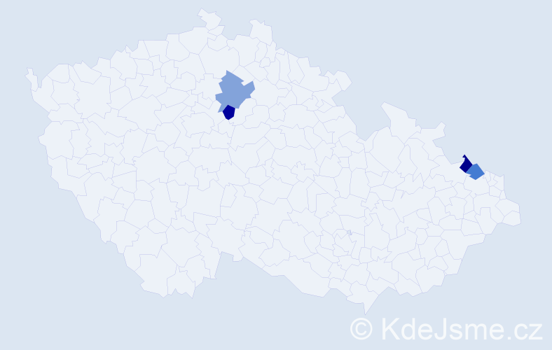 Příjmení: 'Koreny', počet výskytů 4 v celé ČR