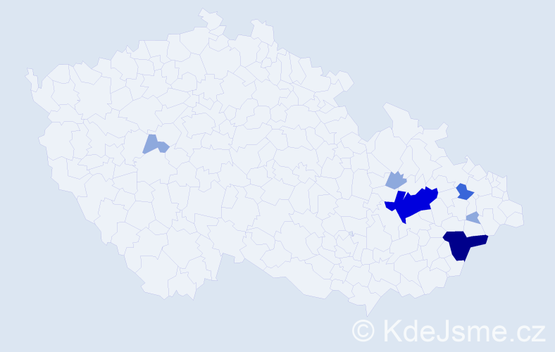 Příjmení: 'Tatalák', počet výskytů 20 v celé ČR