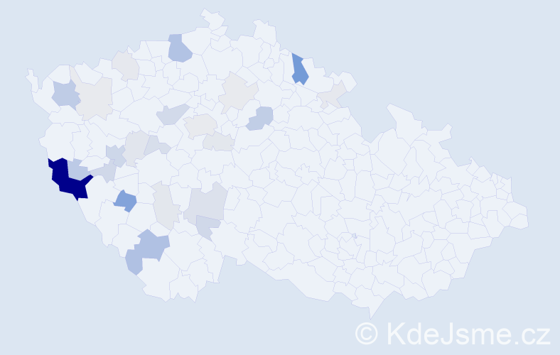 Příjmení: 'Rojt', počet výskytů 83 v celé ČR