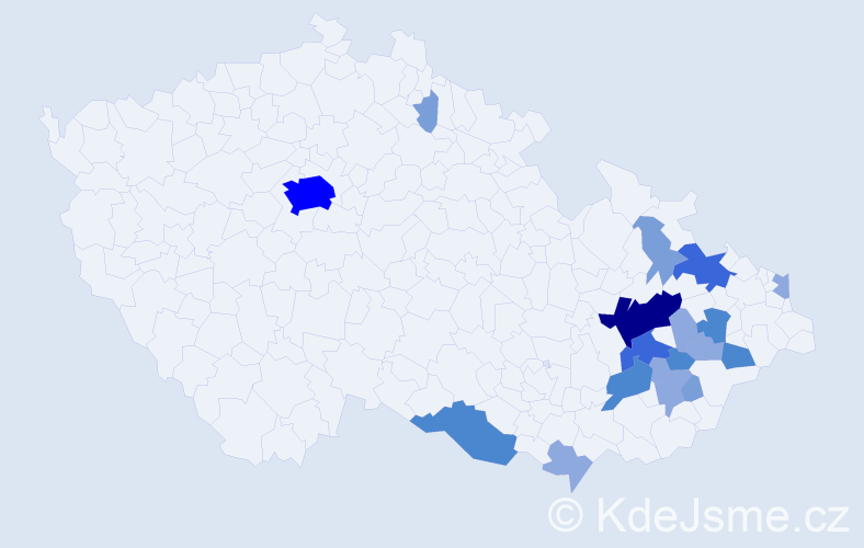 Příjmení: 'Kotůlková', počet výskytů 47 v celé ČR