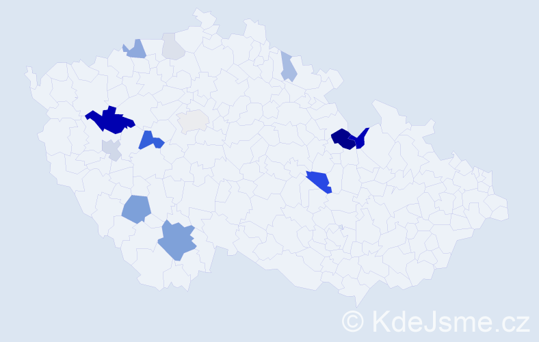 Příjmení: 'Bajtová', počet výskytů 39 v celé ČR
