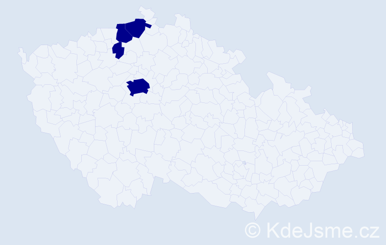 Příjmení: 'Kudrmannová', počet výskytů 4 v celé ČR