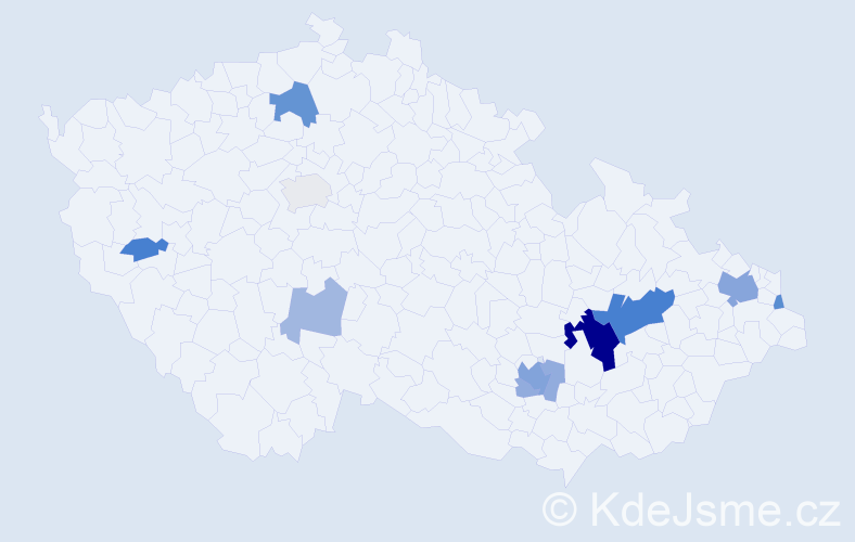 Příjmení: 'Ustrnul', počet výskytů 28 v celé ČR