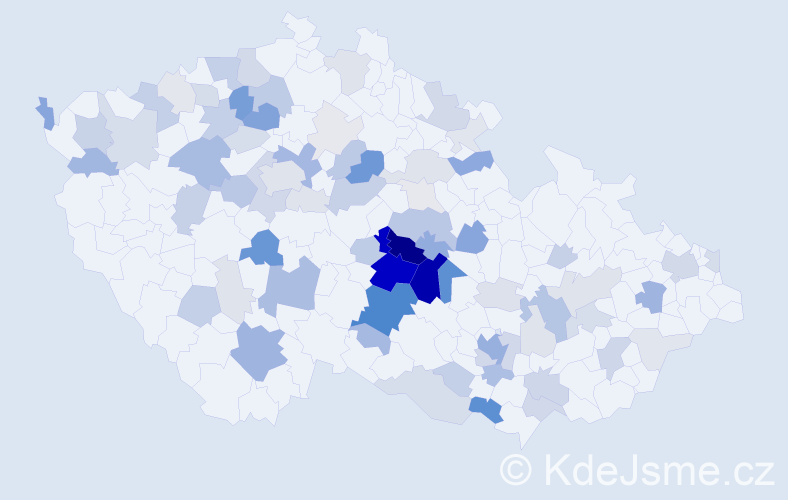Příjmení: 'Holcman', počet výskytů 262 v celé ČR