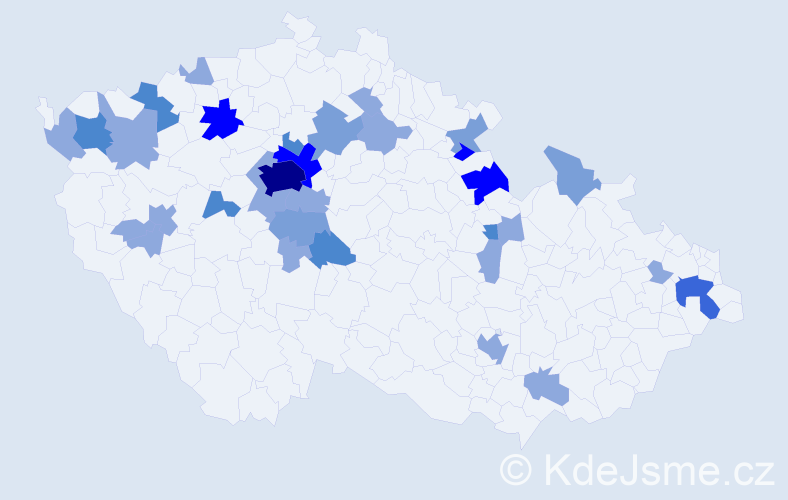 Příjmení: 'Kráčmerová', počet výskytů 73 v celé ČR
