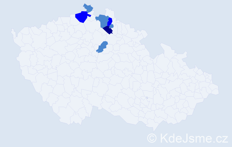 Příjmení: 'Hilgerová', počet výskytů 11 v celé ČR