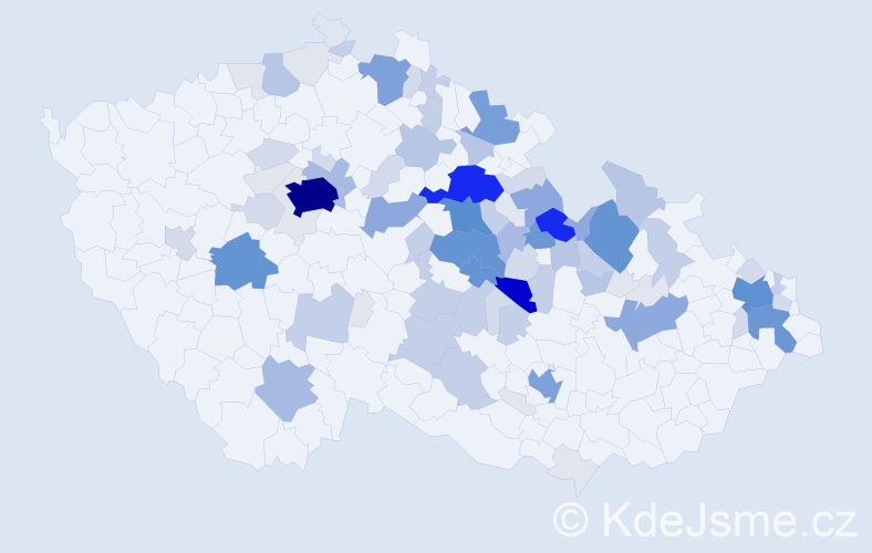 Příjmení: 'Mlynářová', počet výskytů 390 v celé ČR