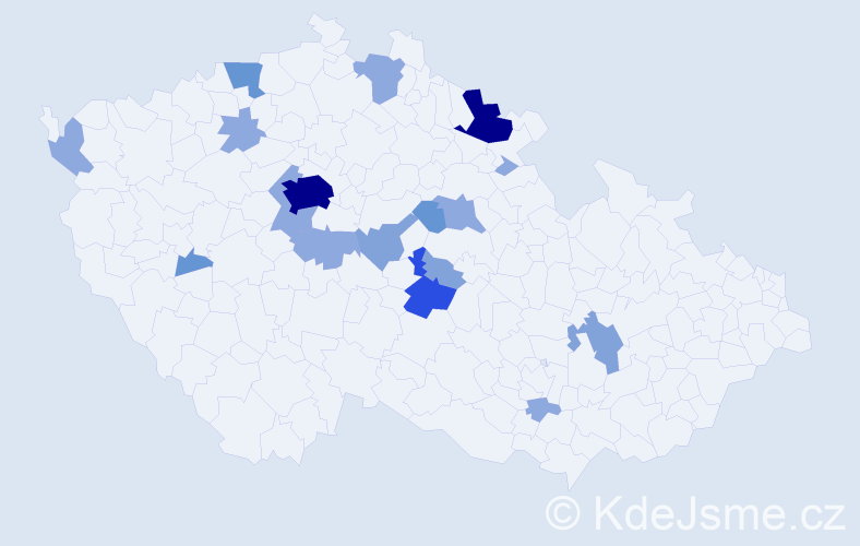 Příjmení: 'Krejdl', počet výskytů 44 v celé ČR