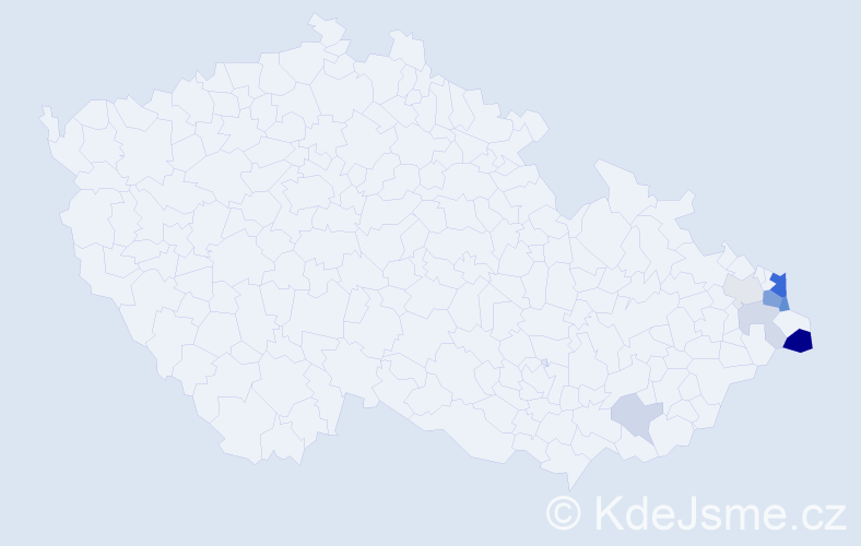 Příjmení: 'Szafarczyk', počet výskytů 20 v celé ČR