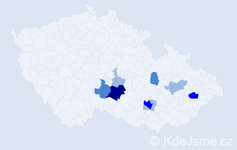 Příjmení: 'Haikerová', počet výskytů 17 v celé ČR