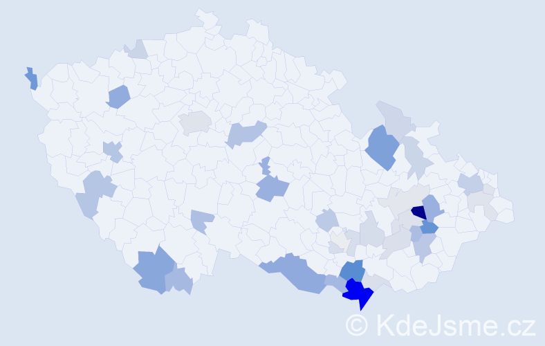 Příjmení: 'Mikulič', počet výskytů 94 v celé ČR