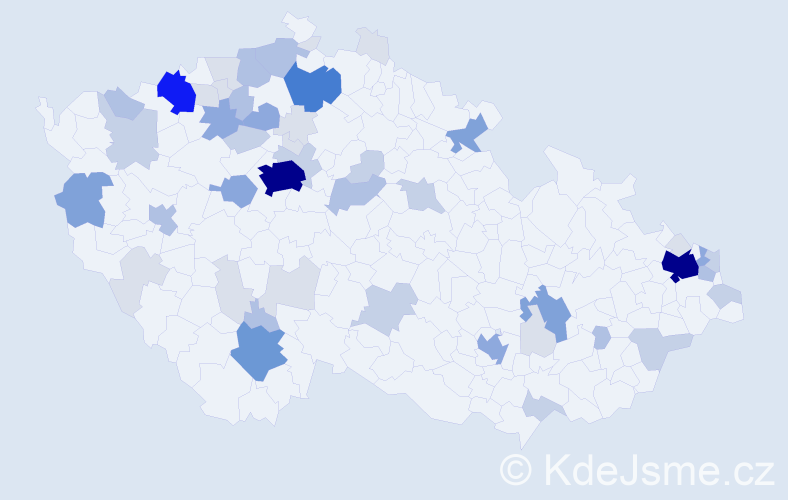 Příjmení: 'Marcin', počet výskytů 181 v celé ČR