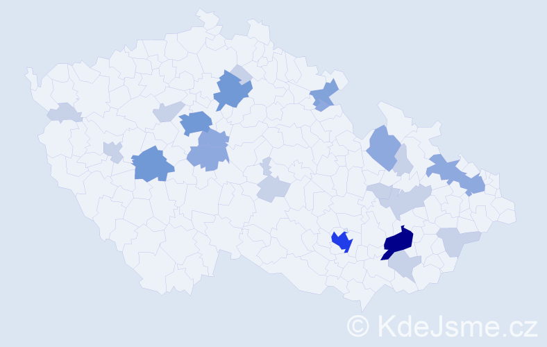 Příjmení: 'Surynek', počet výskytů 57 v celé ČR