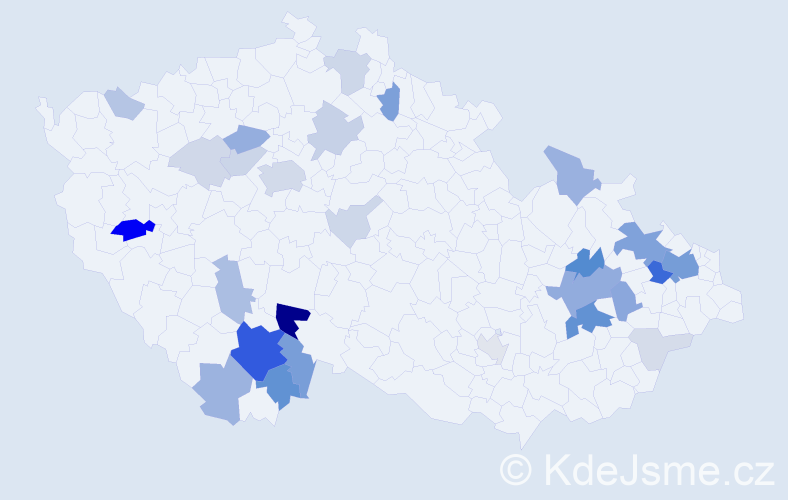 Příjmení: 'Šejda', počet výskytů 112 v celé ČR