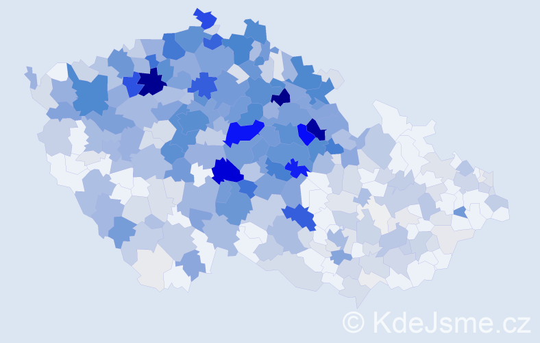 Příjmení: 'Vondráček', počet výskytů 2391 v celé ČR