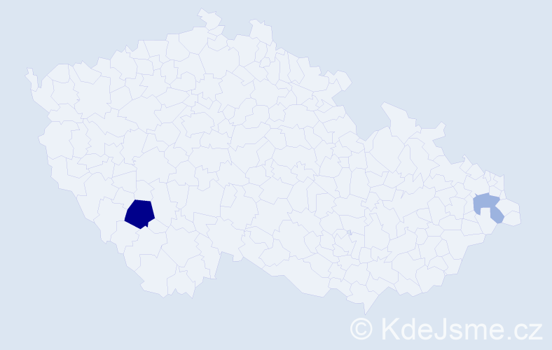Příjmení: 'Cosier', počet výskytů 4 v celé ČR