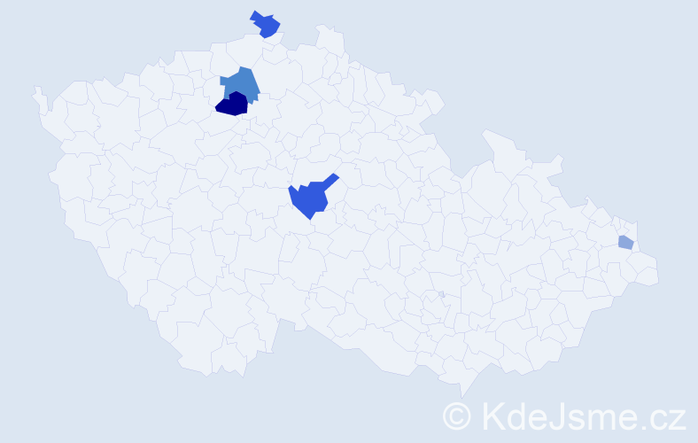 Příjmení: 'Pugr', počet výskytů 14 v celé ČR