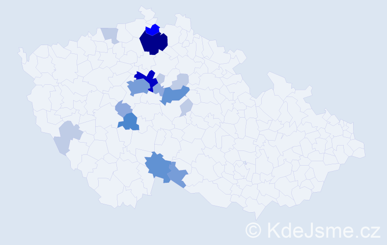 Příjmení: 'Štrynková', počet výskytů 55 v celé ČR