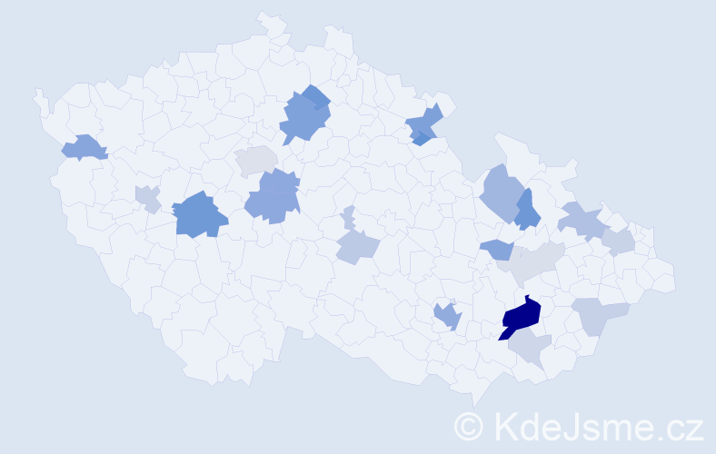 Příjmení: 'Surynek', počet výskytů 58 v celé ČR