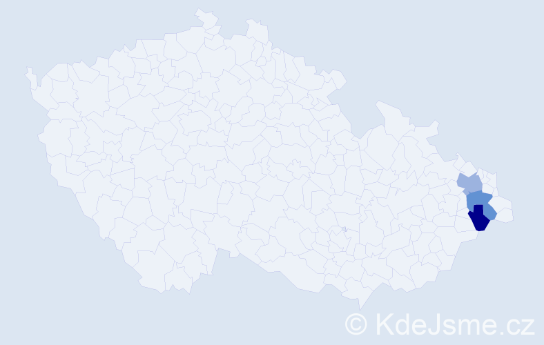 Příjmení: 'Žvatora', počet výskytů 8 v celé ČR