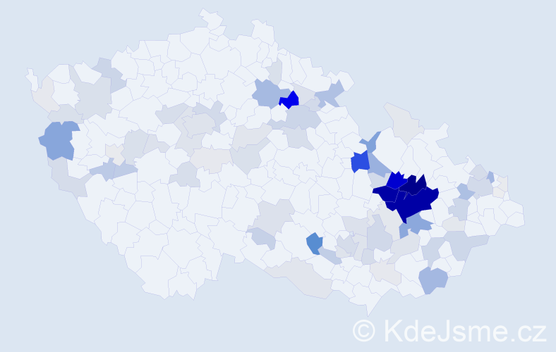 Příjmení: 'Kráčmar', počet výskytů 362 v celé ČR