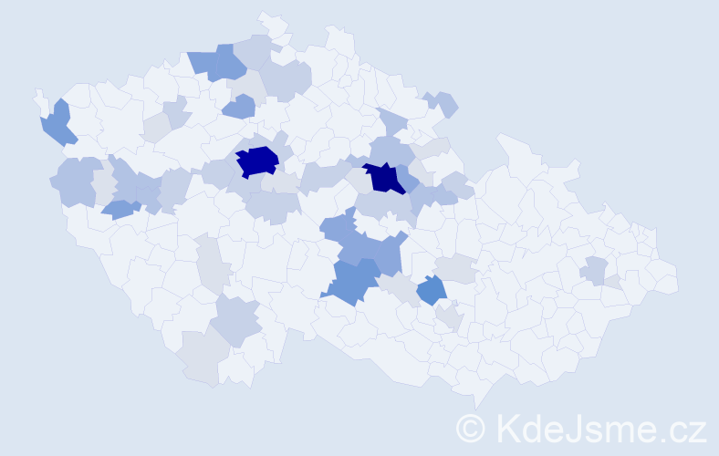 Příjmení: 'Kubizňák', počet výskytů 177 v celé ČR