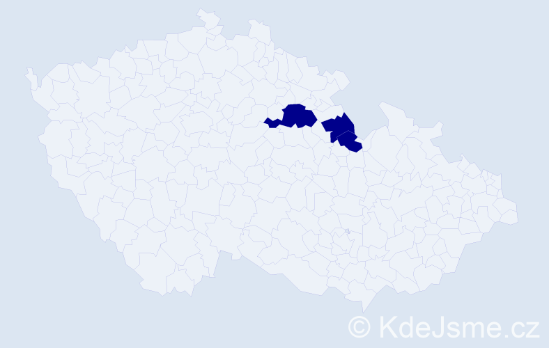 Příjmení: 'Frede', počet výskytů 6 v celé ČR